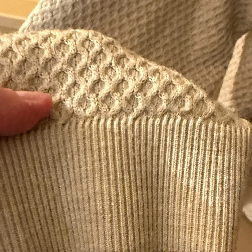 Abercrombie & Fitch 2XL Oatmeal Honeycomb Knit Grandpa Core Mens Sweater